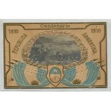 CENTENARIO 1810 - 1910 PATRIOTICA ANTIGUA TARJETA POSTAL BATALLA DE SALTA CON RELIEVE